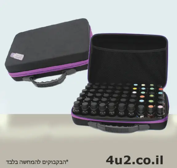 תיק נשיאה לשמנים אתרים, 60 בקבוקים